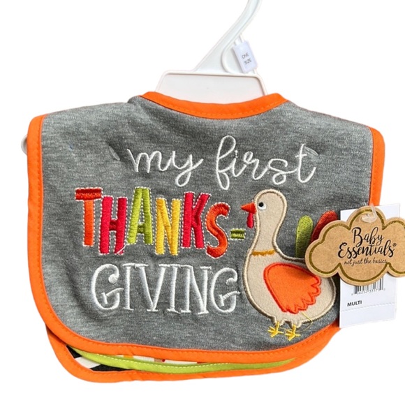Baby Essentials Other - My First Thanksgiving 3-Pack Bibs NWT